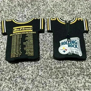 Rolling Rock 2004 Pittsburgh Steelers Bottle Schedule Jersey Koozies Neoprene